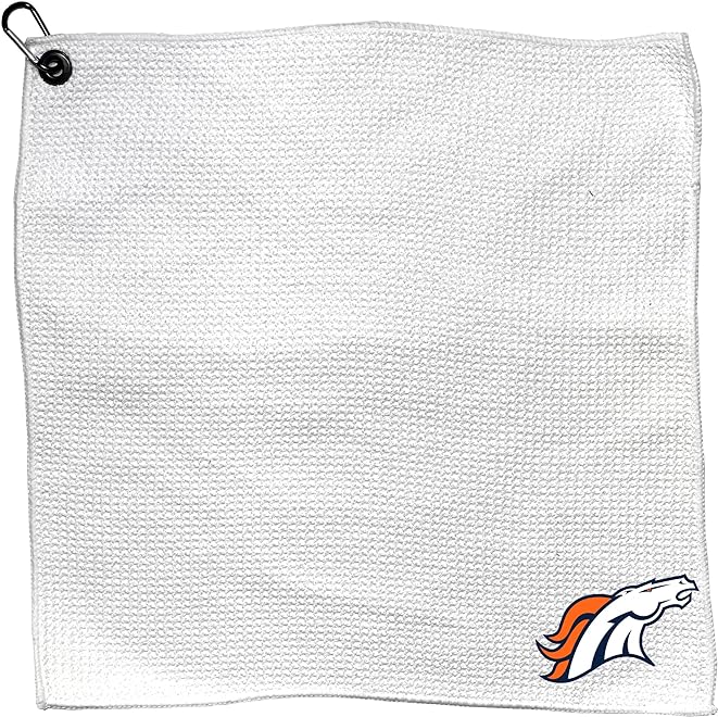 Team Golf NFL Team Golf NFL Microfiber Towel - 15" X 15" (White) with Carabiner Clip, Premium Microfiber with Deep Waffle Pockets- Superior Water Absorption and Quick Dry Golf Cleaning Towel