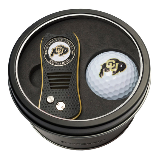 Colorado Switchblade Divot Tool + Golf Ball Tin Gift Set