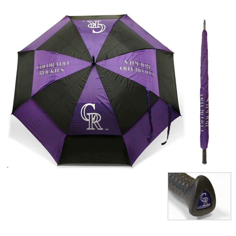 Team Golf MLB 62" Golf Umbrella with Protective Sheath, Double Canopy Wind Protection Design, Auto Open Button