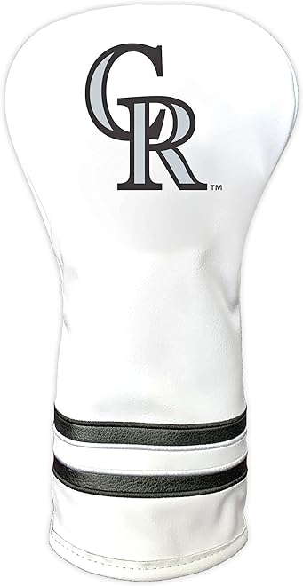 Team Golf MLB White Vintage Driver Golf Club Headcover, Form Fitting Design, Retro Design & Superb Quality
