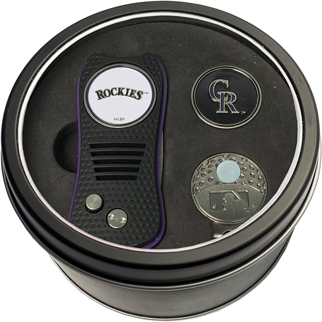Team Golf MLB Adult-Unisex Tin Gift Set with Retractable Divot Tool, Cap Clip, and Ball Marker