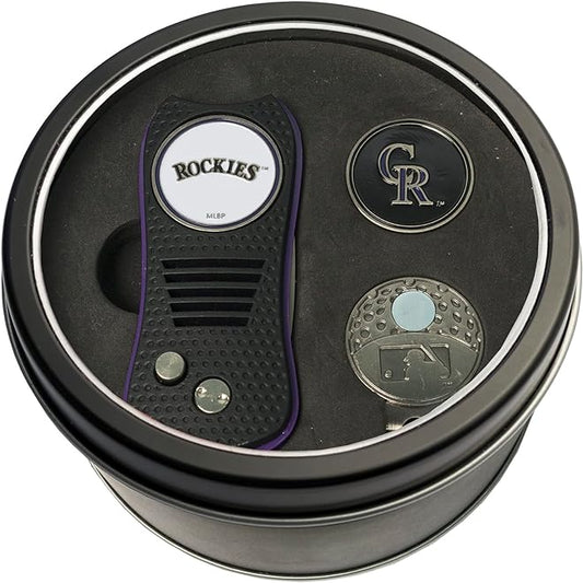 Team Golf MLB Adult-Unisex Tin Gift Set with Retractable Divot Tool, Cap Clip, and Ball Marker