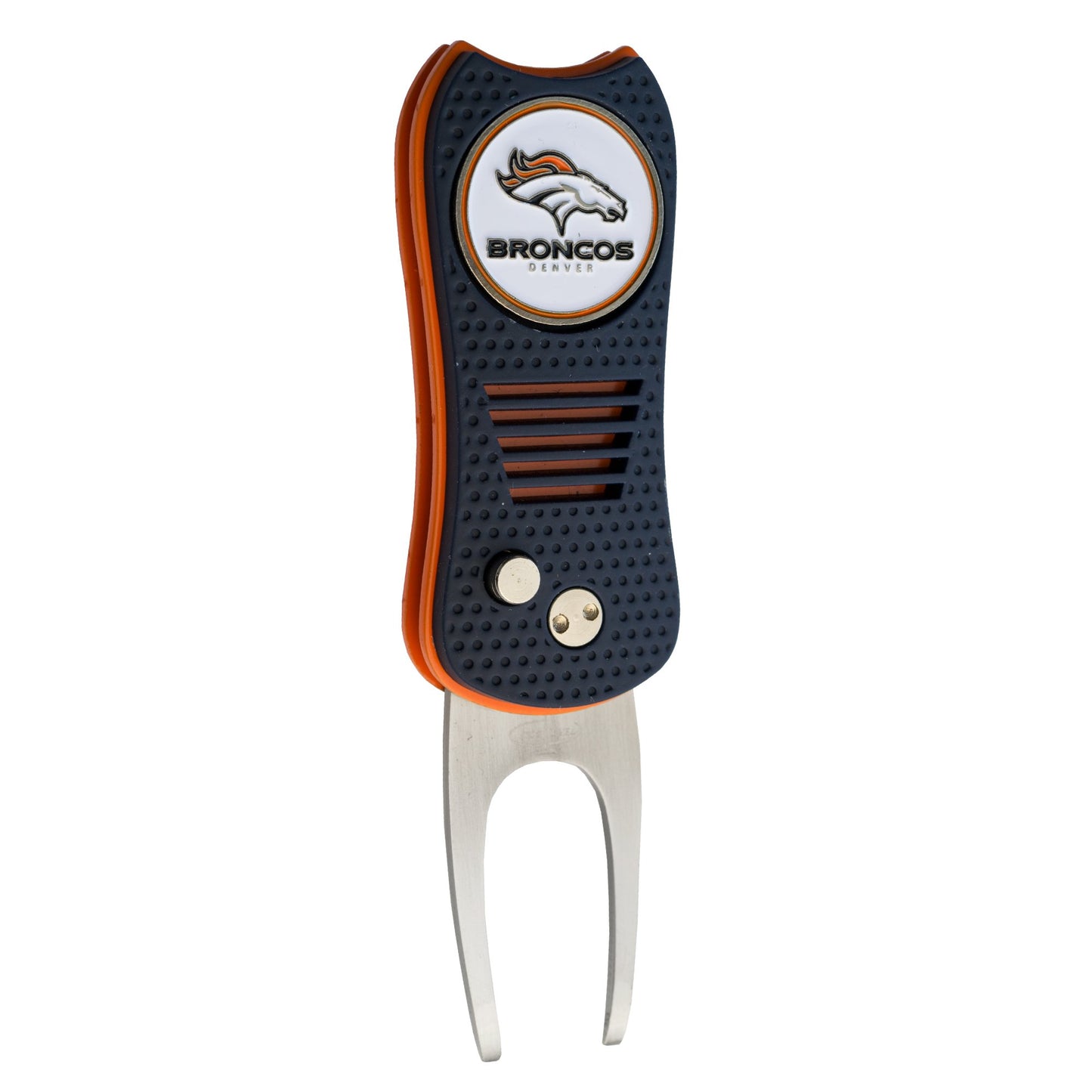 Team Golf NFL Switchblade Divot Tool with Double-Sided Magnetic Ball Marker, Features Patented Single Prong Design, Causes Less Damage to Greens, Switchblade Mechanism