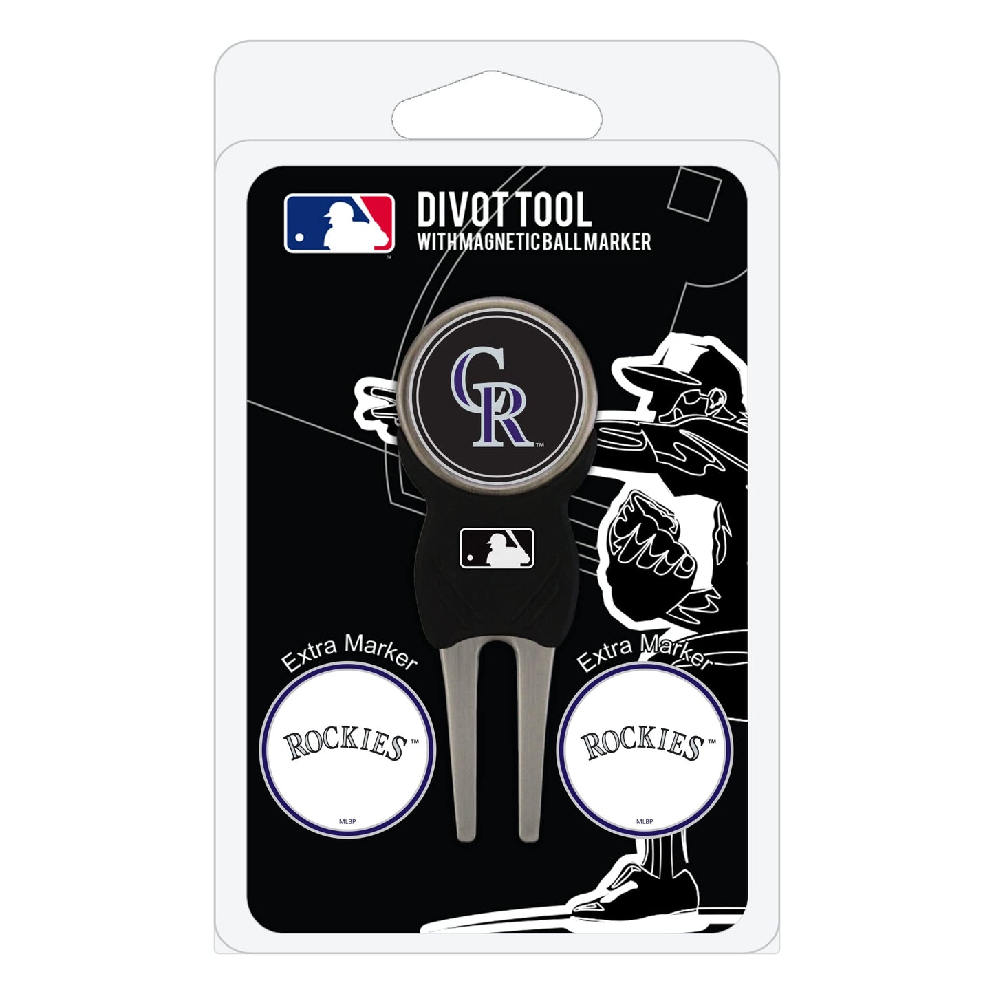 Team Golf MLB Divot Tool with 3 Golf Ball Markers Pack, Markers are Removable Magnetic Double-Sided Enamel