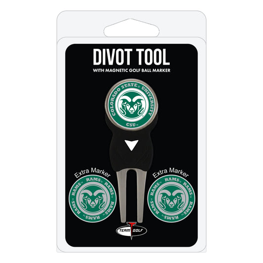 Team Golf NCAA Divot Tool with 3 Golf Ball Markers Pack, Markers are Removable Magnetic Double-Sided Enamel