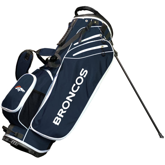 Team Golf NFL Denver Broncos Birdie Golf Stand Bag, Lightweight, 14-Way Club Divider, Spring Action Stand, Insulated Cooler Pocket, Velcro Glove and Umbrella Holder & Padded Handles